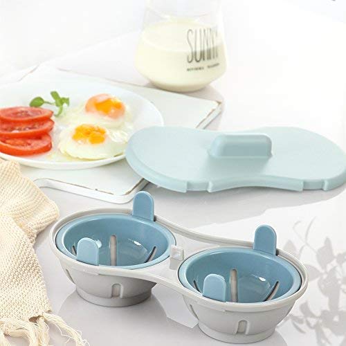 Microwave Egg Poacher, Dual Caves Poached Egg Maker Double Cups, BPA