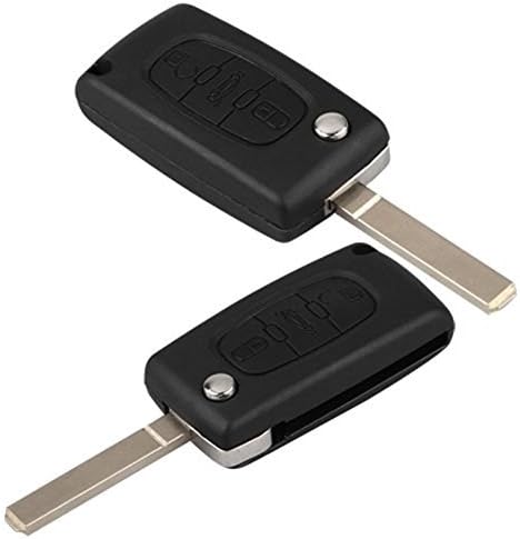 PIXNOR Replacement 3 Buttons Remote Key Shell with Flip Blade for Peugeot