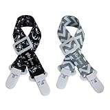 PBnJ baby Clip-itz Nursing Cover Clips (Gray Chevron & Black Paisley)