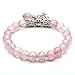 Jovivi 8MM Natural Amethyst/Rose Quartz/Tiger Eye Gemstone Healing Point Tree Life Lucky Charm Stretch Bracelet