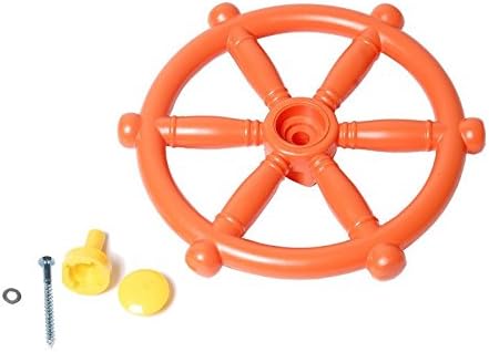 Orange Marine Ship Steering Wheel - Pirate Boat Wheel - Climbing Frame / Playhouse Accessory