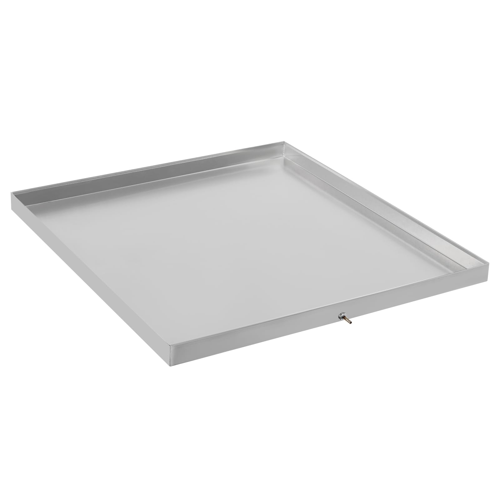 Photo 1 of  Washing Machine Pan with Hole, 304 Stainless Steel Washing Machine Drip Tray, Washer Drain Pan with Hose Adapter, Drain Pan for Washer Dishwasher HVAC Dryer Water Heater