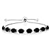 Gem Stone King 925 Sterling Silver Oval Black Onyx Tennis Bracelet For Women (10.00 Cttw, Gemstone Birthstone, Fully Adjustable Up to 9 Inch)