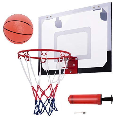 USA_BEST_SELLER Over-The-Door Mini Durable Basketball Hoop Includes Basketball & Hand Pump Indoor Mini Basketball Hoop, Over The Door Use Game Toy Set