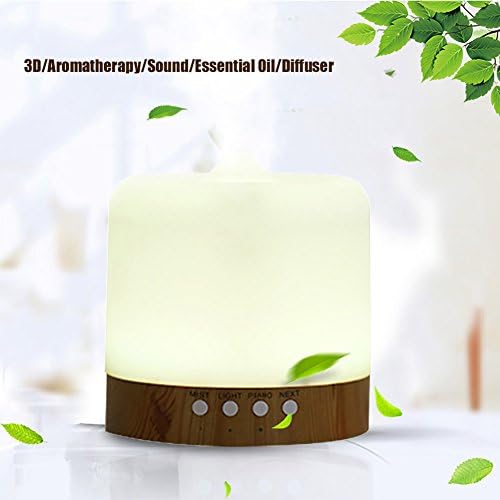 3d Aromatherapy Sound Essential oil Diffuser With 7 colorful led lights,Bluetooth speakers Floor humidifier Ultrasonic Cool mist For home,Yoga,Office,Spa,Bedroom,Baby room-A 14x14x15cm(6x6x6)