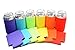 QualityPerfection - Set Of 12 - Red,Purple,Neon Green,Neon Orange,Yellow,Turquoise Neoprene Can Cooler Sleeve Collapsible Coolie Economy Bulk Insulation,Stitches Perfect 4 Events,Custom DIY Projects