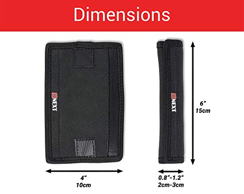 GrabAll Cable Management Sleeve That Sticks to Surfaces - 2 Pack – New 6” Cord/Wire Sleeve Organizer for Office & Home + Fasteners. Black Flexible Neoprene with Adjustable Width to Fit Various Wires