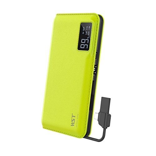 WST 10000mAh Protable Charger Power Core 10000 (2 USB Ports, Li-polymer Battery) Power Bank LED Display and Compact External Battery Charge for iPhone, iPad ＆ Samsung Galaxy ＆ More -Green