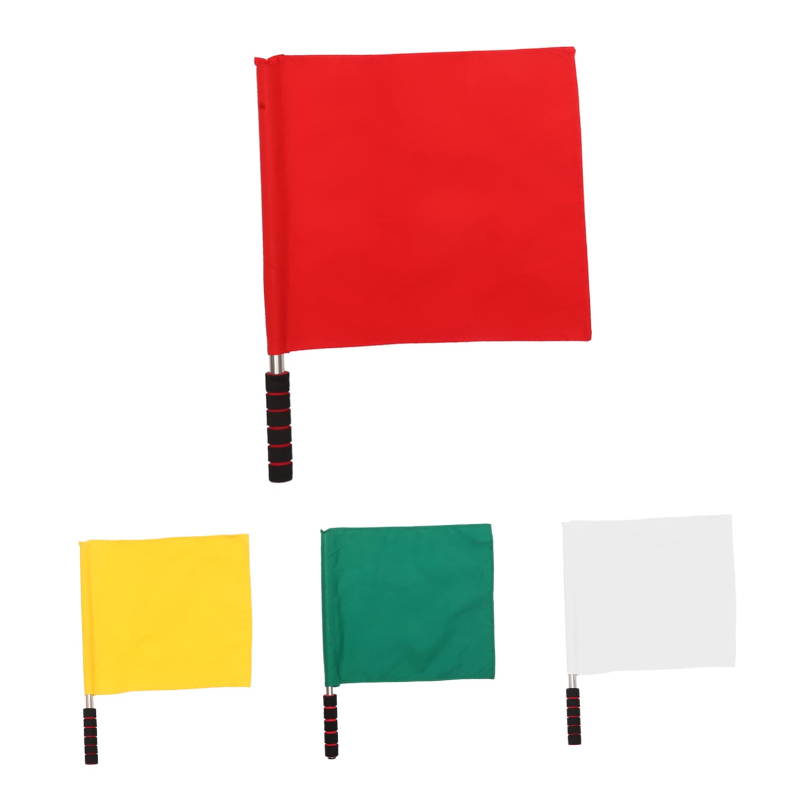 LABRIMP 4pcs Referee Flag Hand Flag Praise Dance s Official Checkered Racing Blm Worship s The Sign Referee Penalty Red Football Sports Accessories Polyester