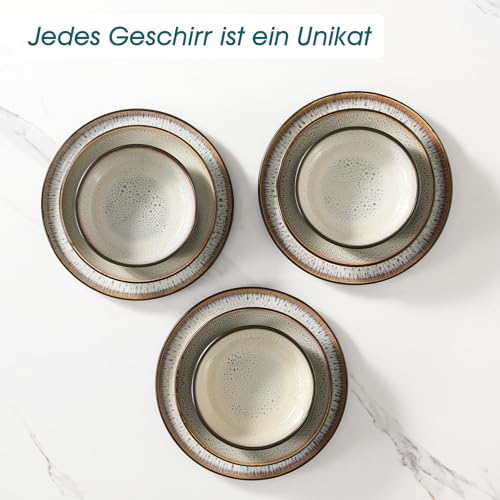 vancasso Amber Earthenware Crockery Set for 6 People, Y