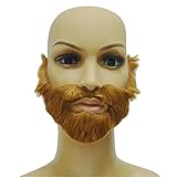 OULII Party Fake Mustaches Funny Beards Whisker Festival Supplies Halloween Costume (Brown)