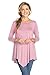Frumos Womens Tunic 3/4 Sleeve Handkerchief Hem Tunic Top
