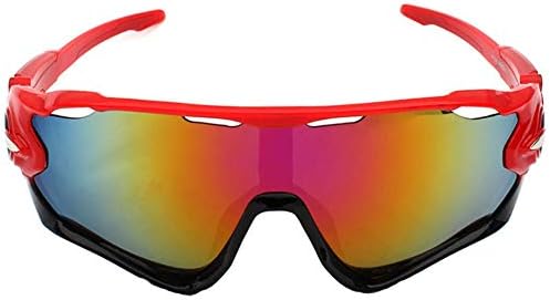 WMYY Cycling Glasses PC Lens Anti-Shock UV400 Polarized Light Anti-Glare Radioprotection Bicycle Sunglasses High Perspective Riot Sandstorm Comfortable Durable Outdoor Sports Suit Fashion 3 Lenses