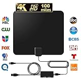 TV Antenna Amplified HD Digital TV Indoor Antenna Support 4K 1080P with Adjustable Amplifier Signal Booster 60-120 Miles Range Digital Antenna for HDTV Free View Channels