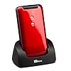 TTfone Nova TT650 Big Button Flip Folding Mobile Phone - Easy and Simple to use - Pay as you go (Red, Giff Gaff)