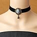 JJTZX Victorian Black Velvet Lace Cameo Choker Gothic Lady Necklace Gift for Her (Black Cameo)