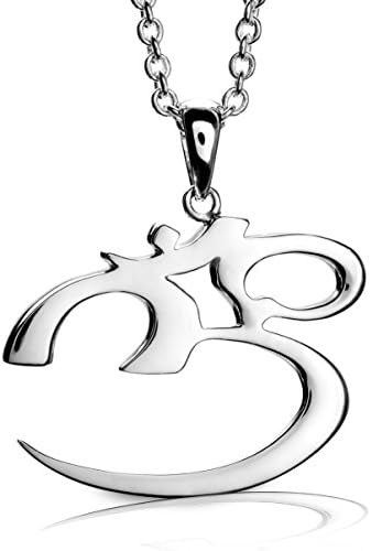 925 Sterling Silver Hindu Meditation Yoga Om Aum Pendant Necklace