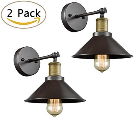 CLAXY Ecopower Industrial LED Simplicity Wall Sconce 2 Pack, Oil Rubbed Bronze Finish