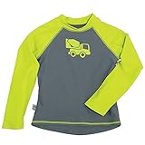 Sun Smarties Boys Truck Long Sleeve Rash Guard Swimming Shirt 18M Gray, Lime