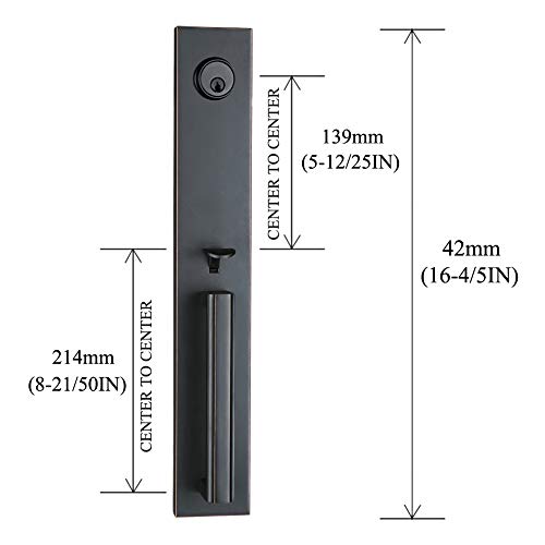 Front Door Full Dummy Handleset Oil Rubbed Bronze with Knob Handle MDHST201610B-D-AMZ