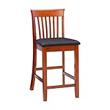 Linon Tonly Dark Cherry Craftsman 24" Counter Stool