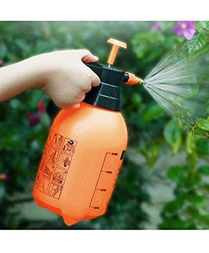 PERCIUS Garden Pump Pressure Sprayer, Lawn Sprinkler, Water Mister, Spray Bottle for Herbicides, Pesticides, Fertilizers, Plants Flowers TR (2 L, Orange