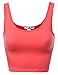 Xpril Basic Solid Sleeveless Crop Tank Tops Coral Size M