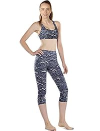 icyzone Pantalones de yoga para mujer - Leggings de entrenamiento de cintura alta con bolsillos, Power Flex Athletic Capris Gimnasio ejercicio mallas
