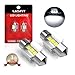 LASFIT 28mm LED Festoon DE3021 DE3022 3528 Bulb Canbus Error Free 400LM 6000K Extremely Bright Use for Dome Map Door License Plate Trunk Vanity Mirror Lights, Xenon White (Pack of 2)