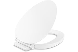 KOHLER 57777-WCF-0 Cymbal ReadyLatch Quiet-Close Soft Close Toilet Seat Elongated, Flexible CoreFlex Material, Wider Toilet Seat Surface, Home Essentials, White