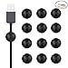 Cable Clips, Binds Cables, 12 Piece Cord Management for Wire Clips System, Desktop Cable Organizer for Multipurpose Cord Clips, Cable Tie Holder with Strong Self Adhesive-Black-from Bluegogo