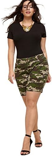 LORALETTE Women's Camo Stretch Twill Short, 16 Green Print