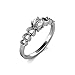 Swarovski Elements 18k White Gold Plated Heart Shape Crystal Wedding Ring for Valentine