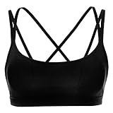 CRZ YOGA Women's Padded Wire-Free Cool-look Criss Cross Back Yoga Sports Bra