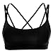 CRZ YOGA Women's Padded Cool-Look Criss Cross Strappy Yoga Sports Bra Black XL