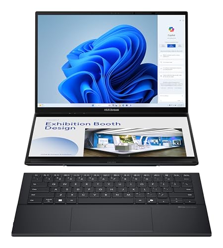 Zenbook Duo OLED UX8406CA-QL335W - Ordenador Portátil 14" WUXGA (Intel Core Ultra 7 255H, 32GB RAM, 1TB SSD, ARC 140T, Windows 11 Home) Gris Tintero - Teclado QWERTY español