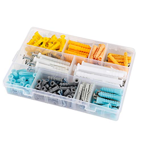 Plastic Drywall Wall Anchors Screw Assortment Kit 300 Pieces