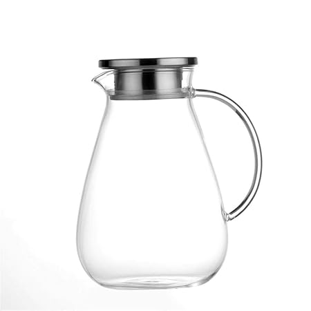 SGXDMsh - Jarra de Cristal con Tapa de Acero Inoxidable, Jarra con ...
