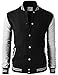 H2H Mens Slim Fit Varsity Baseball Bomber Cotton Lightweight Premium Jacket Cmoja083-black Medium