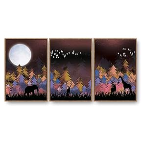 3 Piece Framed Canvas Home Artwork Decoration Abstract Nature Landscape Canvas Wall Art for Living Room, Bedroom - 16"x24"x3 Panels
