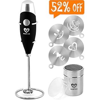 Amazon.com: Milk Frother Handheld Coffee Art Set - Battery Operated
