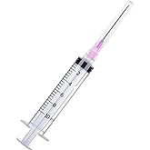 100 Pack Disposable 10ml/cc Lab Syringes with 18Ga 1 Inch Needle Luer Lock, Individually Sealed Packed