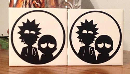 Rick and Morty ceramic tile coasters (set of 2)