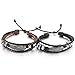 MOWOM 2PCS Alloy Genuine Leather Bracelet Bangle Cuff Angel Wing Feather Surfer Wrap Adjustable