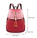 EssFeel Stylish Leather Backpack School Travel Daypack Casual Style Backpack Knapsack for Women Girl A-Wine Red