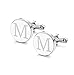 ORAZIO Mens Classic Engraved Initial Cufflinks Alphabet Letter Cufflinks Formal Kit Business Wedding Shirts M