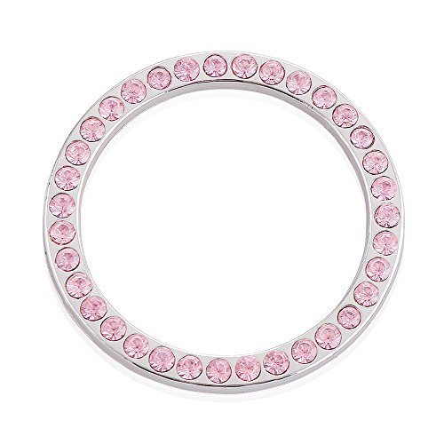 Crystal Rhinestone Ring for Car Decor Auto Engine Start Stop Decoration Crystal Interior Ring Decal For Vehicle Ignition Button-Pink