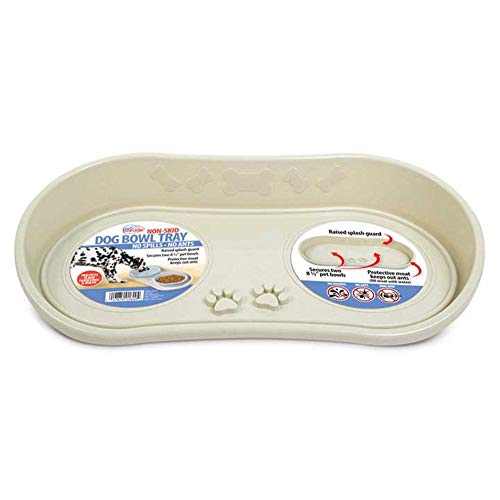 Pet Parade Non-Skid Pet Bowl Tray (Beige)