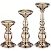 Aku Tonpa Set of 3 Gold Decorative Candle Holders, Home Decor Candlesticks for Pillar and Flameless Candles