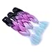 Ombre Braiding Hair 3pcs Black/Purple Pink/Light Green Jumbo Braid Hair Ombre Colors Braiding Hair